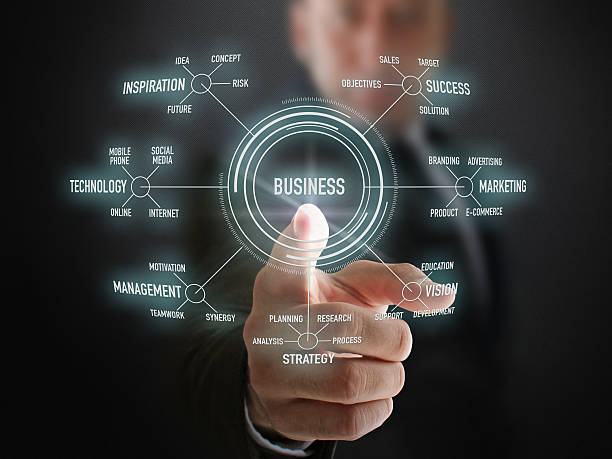 istock Businessman Showing Business Items 507472834