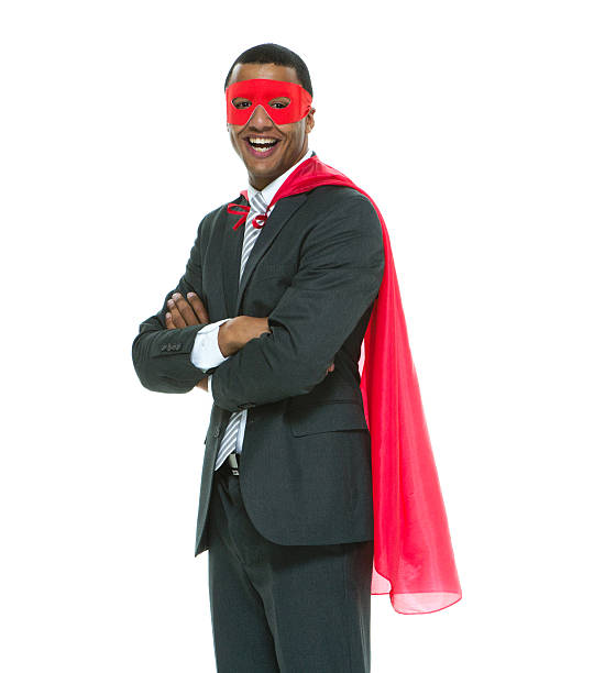 istock Superhero businessman with arms crossed 507481186