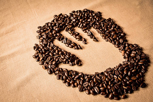 Hand print in Coffee stock photo