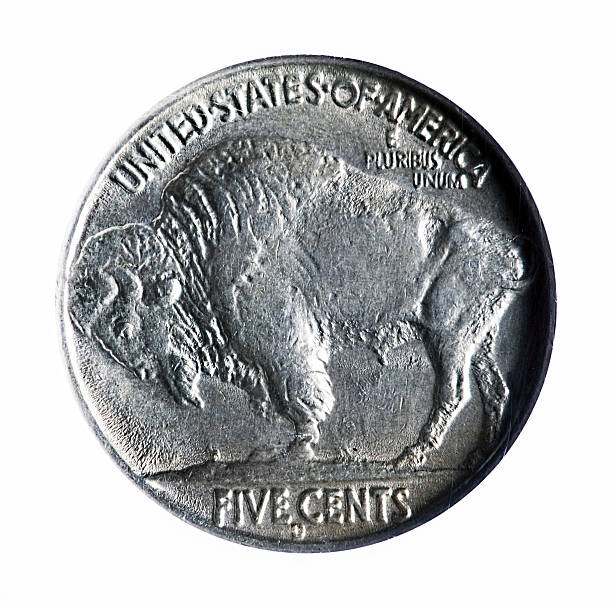 три ноги буффало никель - nickel cent sign us coin old стоковые фото и изображения