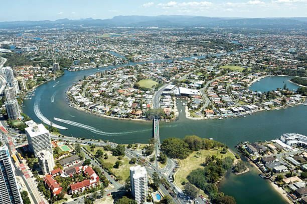 istock Luxury water front houses on Gold Coast, Australia 507482322
