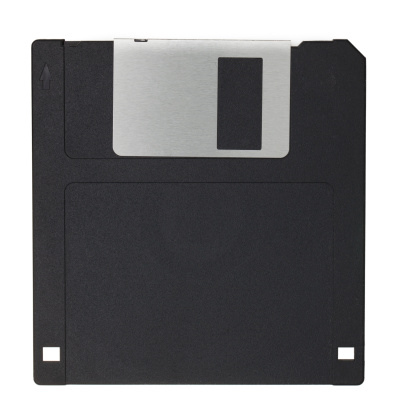 Black Diskette isolated on white blackground.