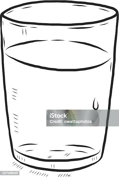 Bicchiere Di Acqua - Immagini vettoriali stock e altre immagini di Bicchiere - Bicchiere, Acqua, Disegno