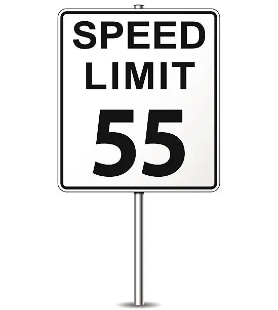 Vector illustration of Vector speed limit sign