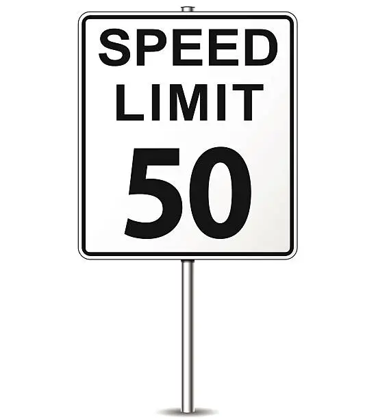 Vector illustration of Vector speed limit sign