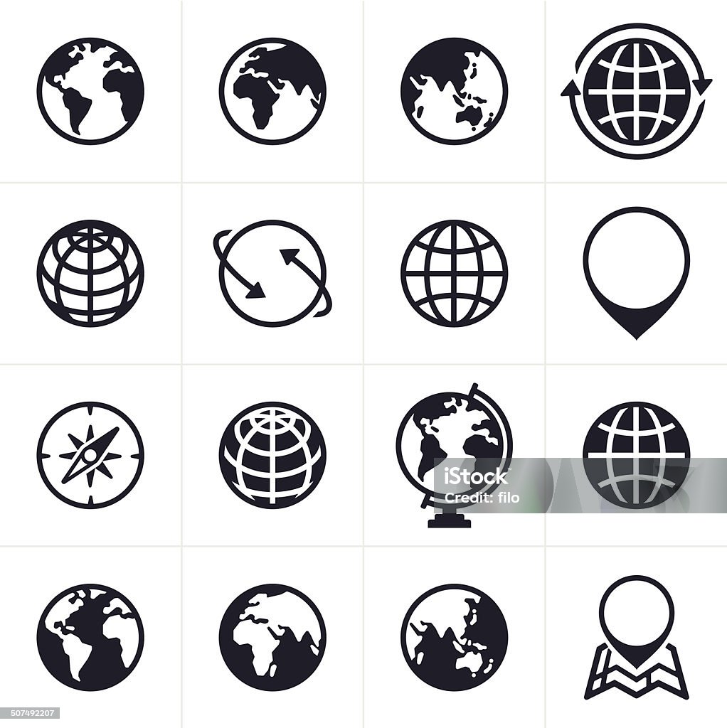 Globes Icons and Symbols - Royalty-free Wereldbol vectorkunst