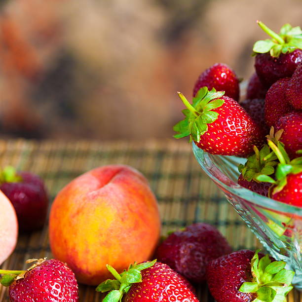 strawberries and peach