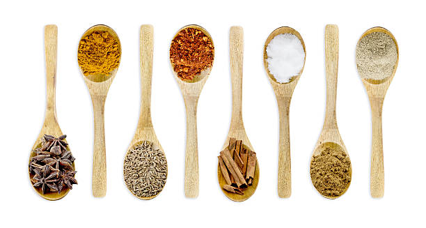 istock Collection spices on a wooden spoon. 507493062