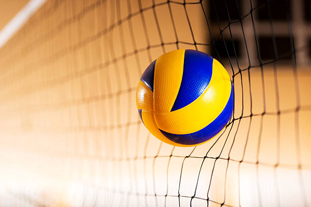 Volleyball. Volleyball in the net.   volleyball stock pictures, royalty-free photos & images