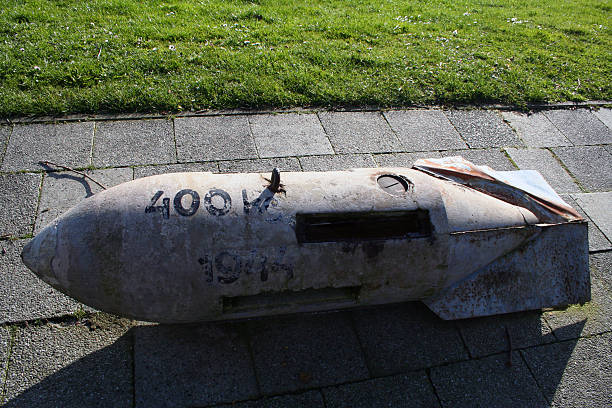 Netherlands: Airborne Monument in Arnhem Arnhem, Netherlands - March 24, 2009: A bomb at the Airborne Monument in Arnhem, commemorating the Battle of Arnhem in WWII.  operation market garden stock pictures, royalty-free photos & images