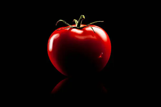Photo of Tomato on Black Still Life