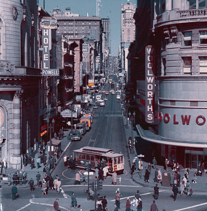 San Francisco's Market Street from 35mm slide