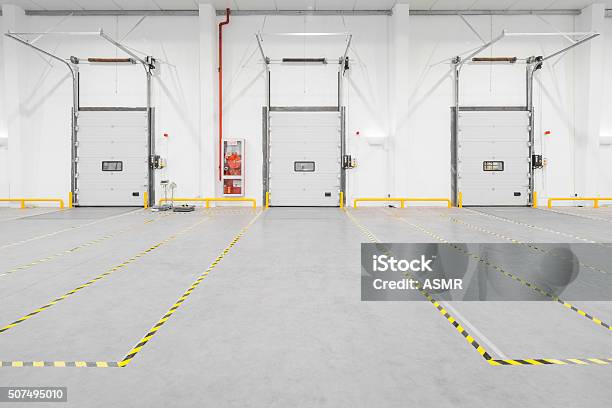 Inside A Large Empty New Warehouse Stock Photo - Download Image Now - Indoors, Factory, Empty