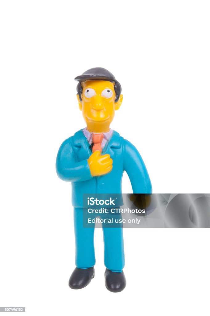 Seymour Skinner Figurine Adelaide, Australia - January 15, 2016: A studio shot of a Seymour Skinner Figurine from the animated series The Simpsons. The Simpson is a popular worldwide TV Series. Merchandise from the TV series are highly sought after collectables. Characters Stock Photo