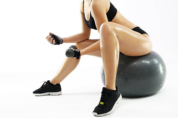 istock Flat stomach exercises on the ball 507496716