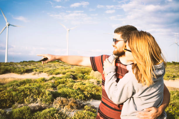 istock Couple in front of the windmills 507498064