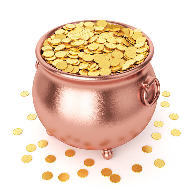 istock St Patricks day pot with golden coins 507498648