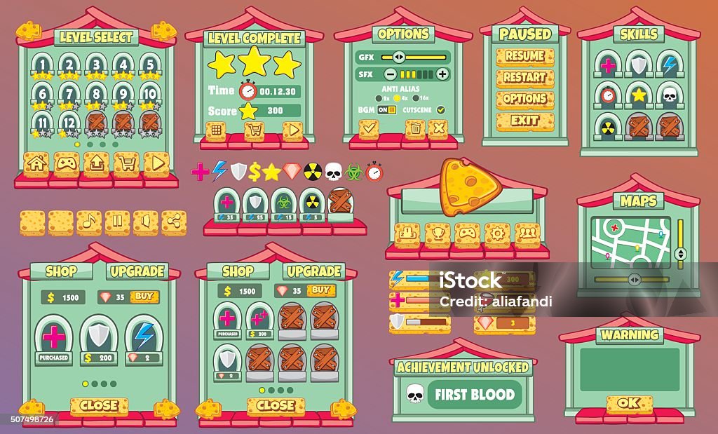 Game Gui Background Simple Game Gui 52 Stock Illustration - Download Image Now - Backgrounds ...