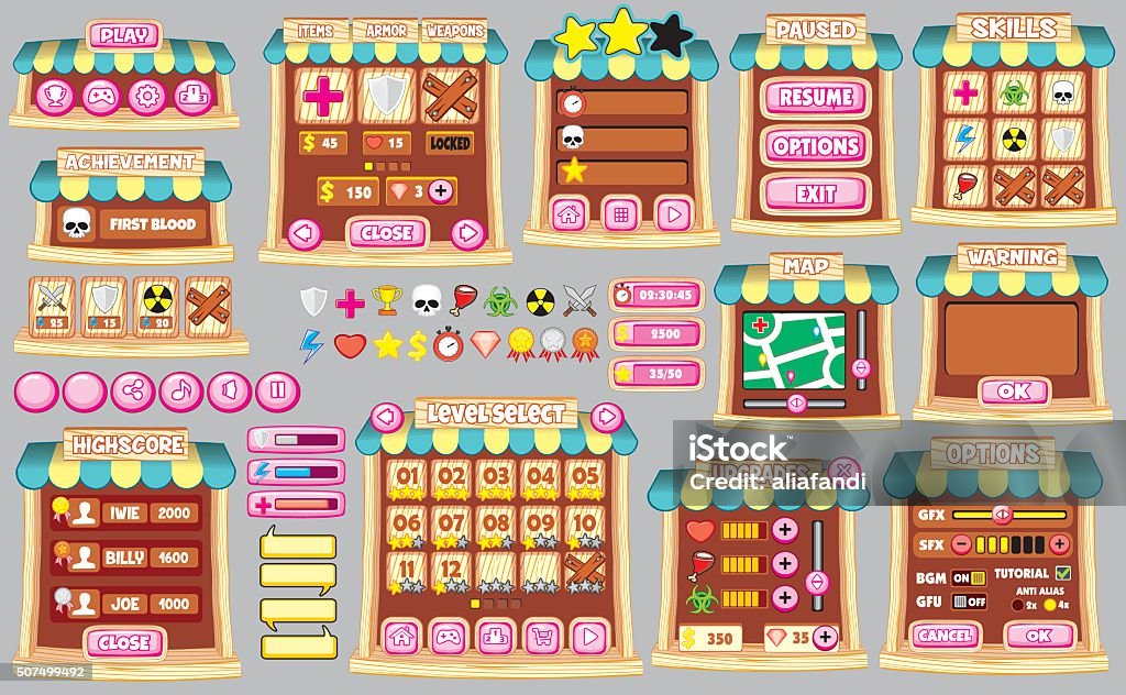 Game Gui Background Simple Game Gui 59 Stock Illustration - Download Image Now - Backgrounds ...