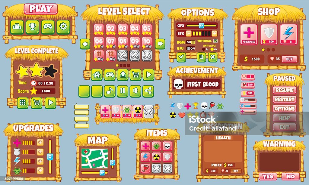 Game Gui Background Simple Game Gui 60 Stock Illustration - Download Image Now - Backgrounds ...