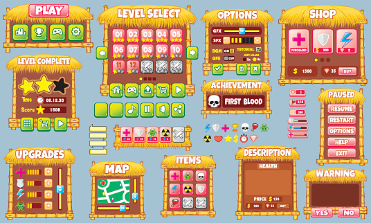 Desktop App Game Gui Game Gui 60 Stock Illustration - Download Image Now - Backgrounds ...