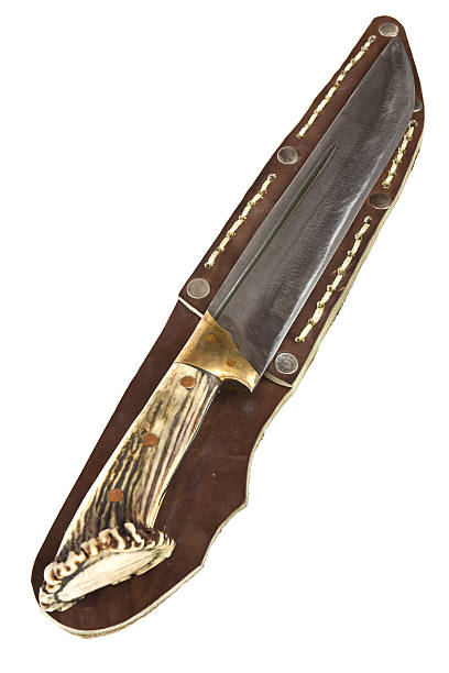istock Hunting knife and leather sheath 507501150