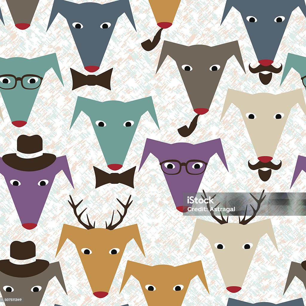 Pattern with dogs Seamless pattern with colored dogs Adult stock vector