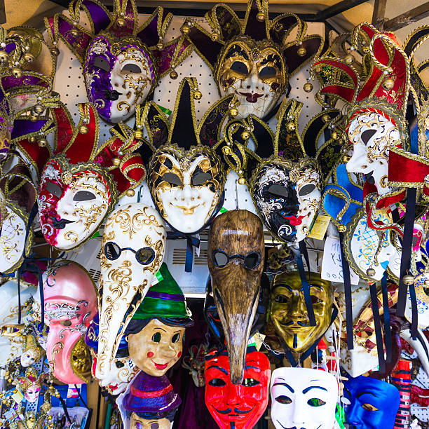 istock Various venetian masks on sale . 507512319
