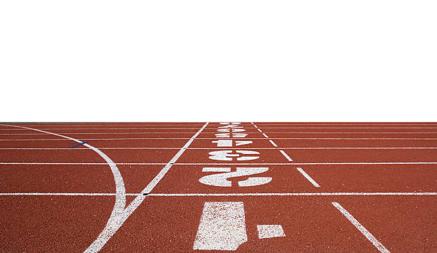 istock Rubber running lane for sprint or race 507519422