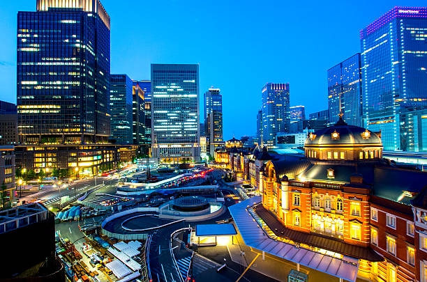 estação de tóquio, tóquio (prefeituras), o turismo do japão - tokyo station railroad station chiyoda ward building exterior imagens e fotografias de stock