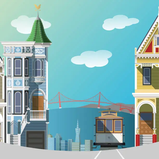 Vector illustration of San Francisco landscape