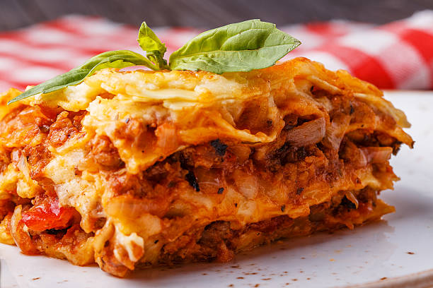 istock Traditional lasagna made with minced beef bolognese sauce 507527532