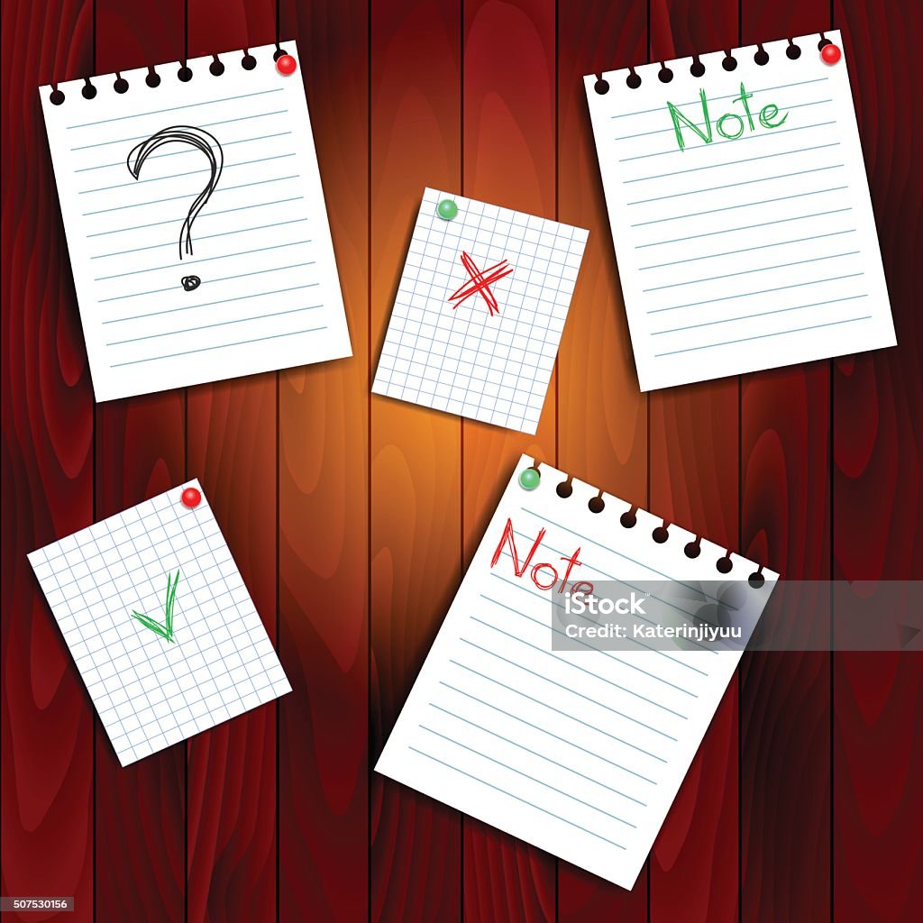 Attatchable Note Notes Attachments Pushpin Stock Illustration - Download Image Now ...