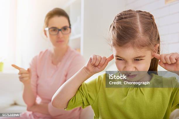 Mother Scolds Her Child Stock Photo - Download Image Now - Child, Punishment, Adult