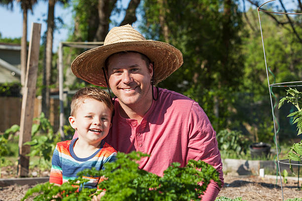 istock Father and son at community garden 507544455