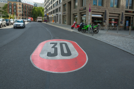 Speed limit on a street in Germany for car drivers