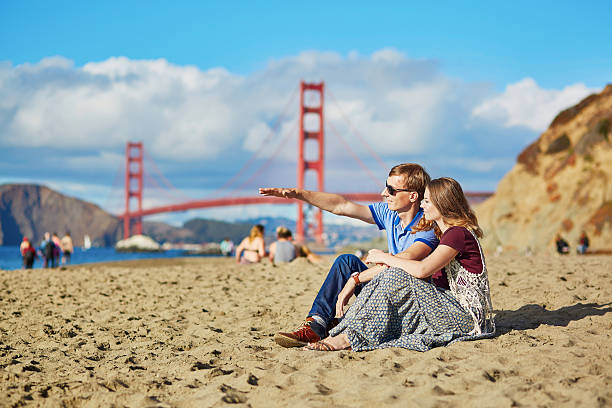 istock Couple having a date on Baker beach in San Francisco 507546386