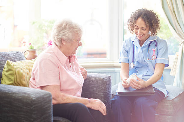 istock nurse prescription house call 507546986