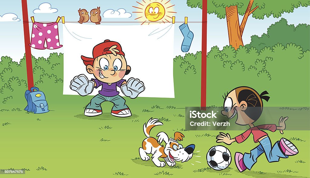 funny de fútbol - arte vectorial de Jugar libre de derechos