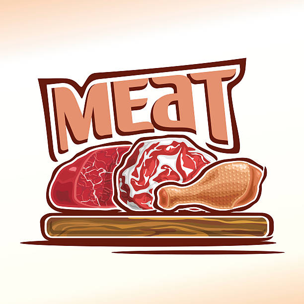 ベクトルイラストレーションのテーマの肉 - pork meat raw animal neck点のイラスト素材／クリップアート素材／マンガ素材／アイコン素材