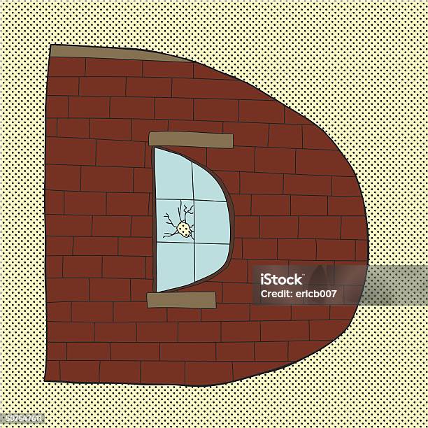 Ilustración de Letra D Con Ventana y más Vectores Libres de Derechos de Abstracto - Abstracto, Agrietado, Almacén