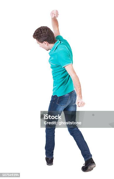 Back View Of Skinny Guy Funny Fights Stock Photo - Download Image Now - Aggression, Back, Men