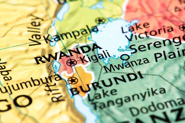 Map of Rwanda and Burundi. Detail from the World Atlas.