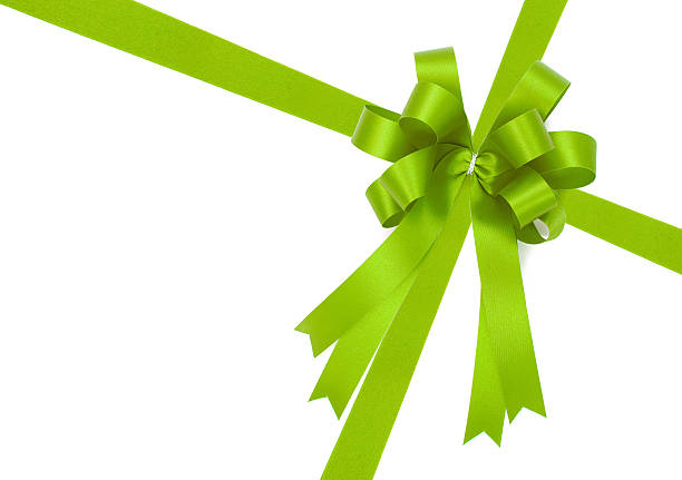 istock Beautiful Green bow from satin ribbon 507549520