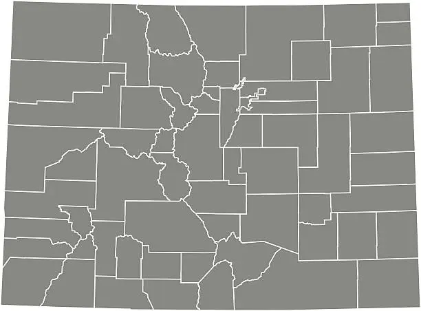 Vector illustration of Colorado county map vector outline