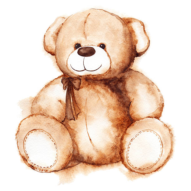 illustrazioni stock, clip art, cartoni animati e icone di tendenza di fumetto adorabile orsetto di peluche san valentino isolato - orsacchiotto