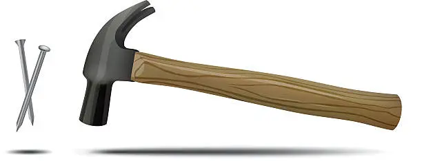 Vector illustration of hammer_and_nails