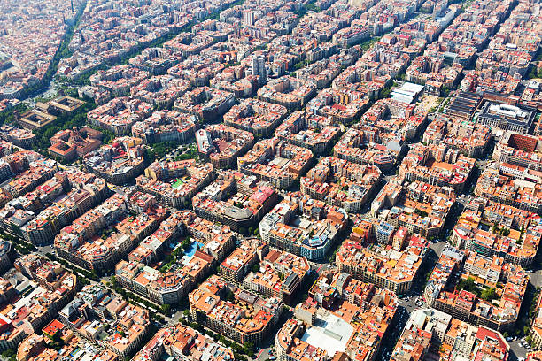istock Aerial view of  typical buildings at Eixample  district. Barcelo 507551962