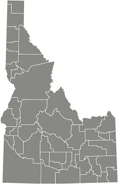 Vector illustration of Idaho county map vector outline