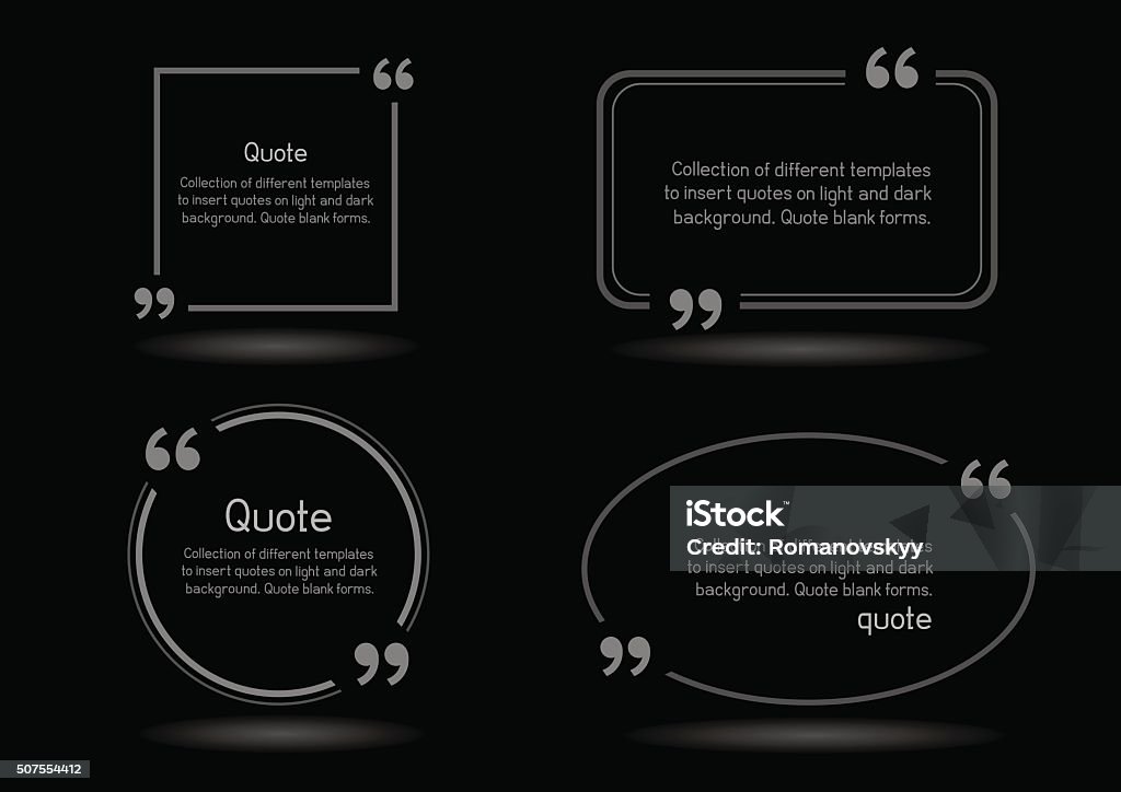 Quote Shadow Black Background Stock Illustration - Download Image Now -  Black Color, Bracket - Household Fixture, Calligraphy - iStock